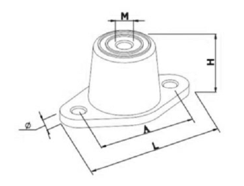 RM-120型水泵橡膠減振器結構圖